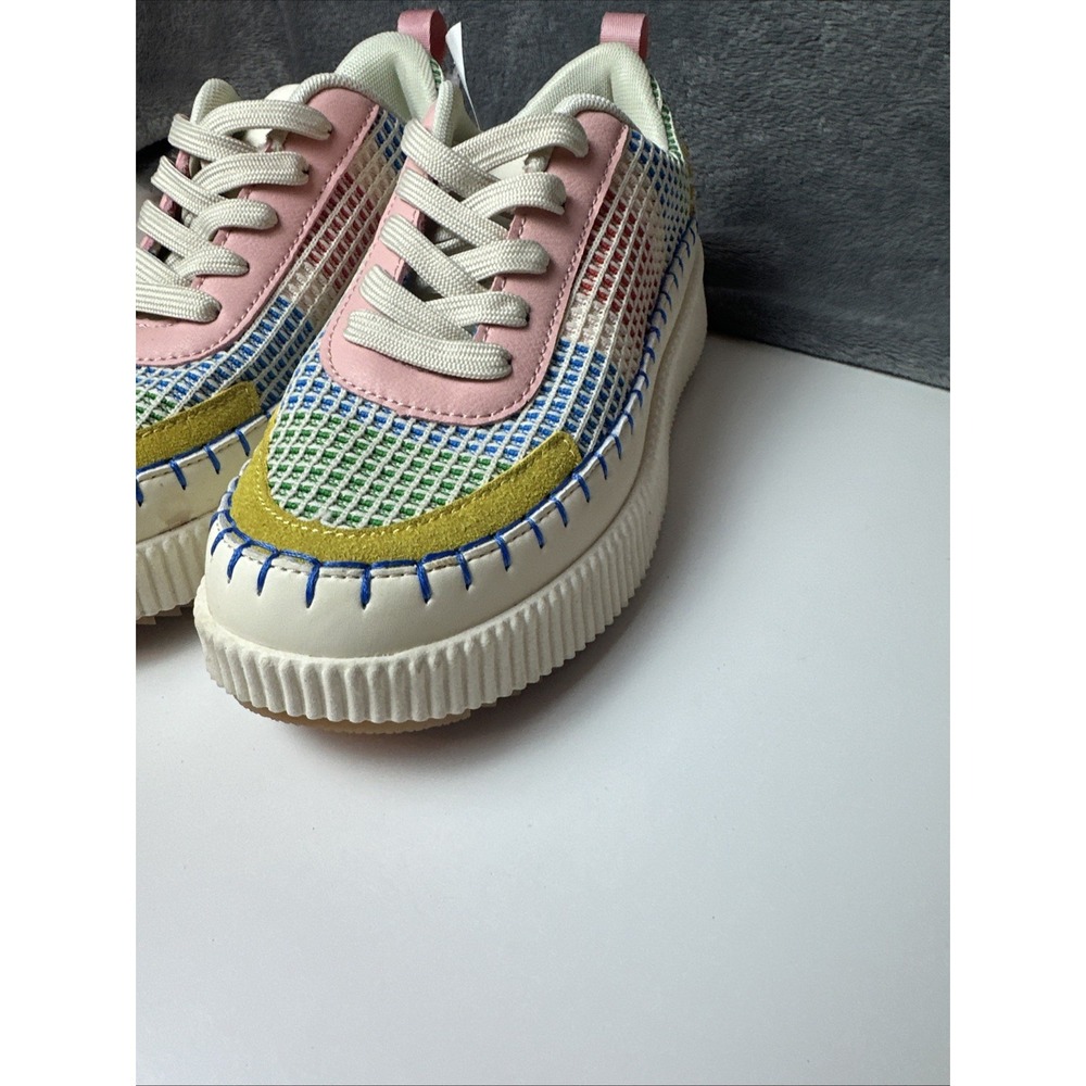 Nicole Miller New York Mixed Media Brita Platform Patch Sneaker Shoes NEW 7 - Picture 5 of 16
